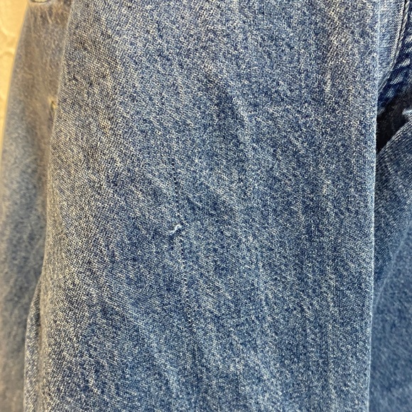 Vintage size large Blue Denim Shirt with Snowman Embroidery Christmas‎ holiday - Picture 8 of 12